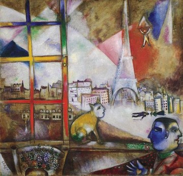 París a través de la ventana contemporáneo Marc Chagall Pinturas al óleo